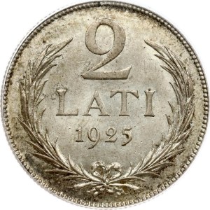 Latvia 2 Lati 1925 PCGS MS 64
