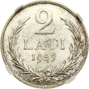 Latvia 2 Lati 1925 NGC MS 63
