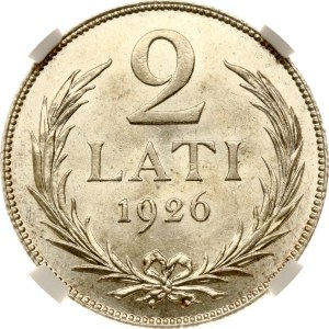 Latvia 2 Lati 1926 NGC MS 63