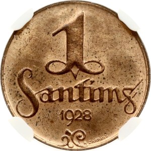 Latvia 1 Santims 1928 NGC MS 64 RB