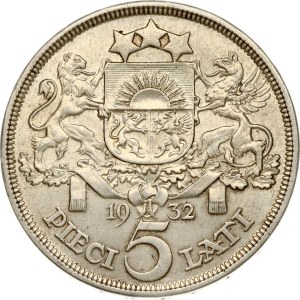 Latvia 5 Lati 1932