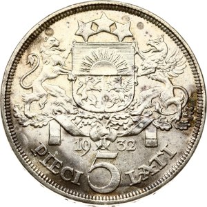 Latvia 5 Lati 1932