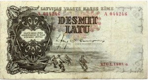 Latvia 10 Latu 1937 Riga G