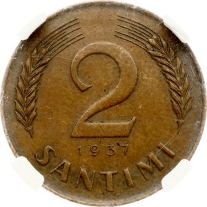 Latvia 2 Santimi 1937 NGC MS 62 BN
