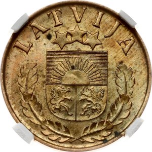 Latvia 2 Santimi 1939 NGC MS 63 RB