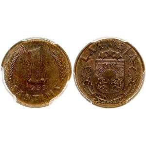 Latvia 1 Santims 1939 PCGS MS 64 BN MAX GRADE