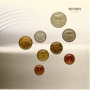 Latvia 1 Santims - 2 Lati 1992 & 1999 Latvian Coinage Set Lot of 8 coins