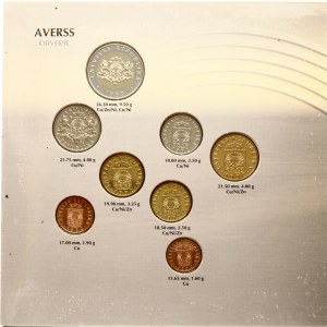 Latvia 1 Santims - 2 Lati 1992 & 1999 Latvian Coinage Set Lot of 8 coins