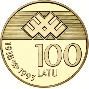 Latvia 100 Latu 1993 Proclamation of the Republic of Latvia