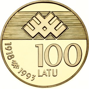 Latvia 100 Latu 1993 Proclamation of the Republic of Latvia