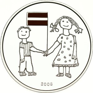 Latvia 1 Lats 2008 Anniversary of Latvia