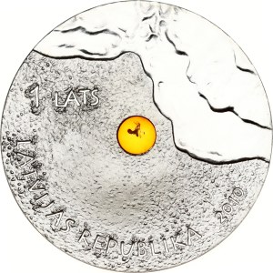 Latvia 1 Lats 2010 Amber Coin