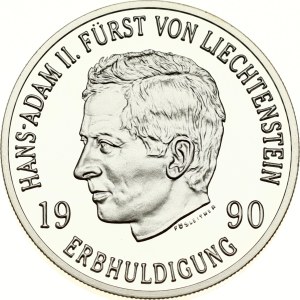 Liechtenstein 10 Franken 1990 HF Succession of Hans-Adam II
