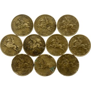 Lithuania 5 Centai 1925 Lot of 10 Coins