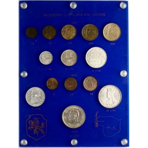 Lithuania 1 Centas - 10 Litu 1925-1938 Set Lot of 14 coins