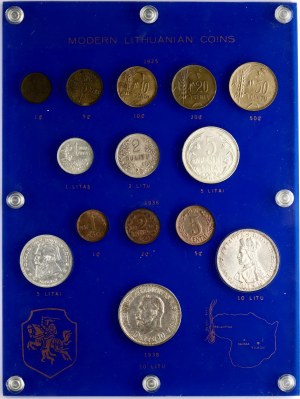 Lithuania 1 Centas - 10 Litu 1925-1938 Set Lot of 14 coins