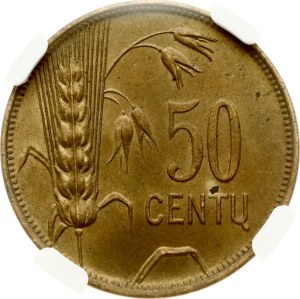 Lithuania 50 Centu 1925 NGC MS 63