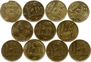 Lithuania 10 Centų 1925 Lot of 11 Coins