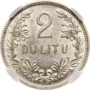 Lithuania 2 Litu 1925 NGC AU 55