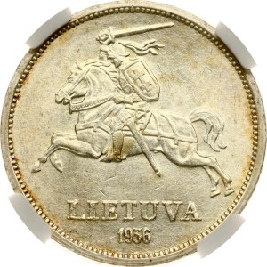 Lithuania 5 Litai 1936 Basanavicius NGC MS 63
