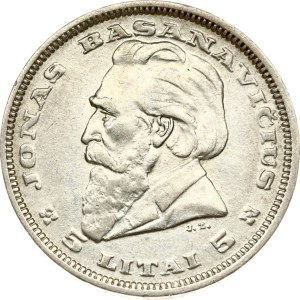 Lithuania 5 Litai 1936 Basanavicius