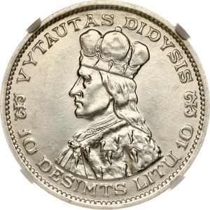 Lithuania 10 Litu 1936 Vytautas NGC MS 63