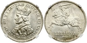 Lithuania 10 Litų 1936 Vytautas NGC MS 62