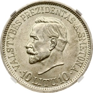 Lithuania 10 Litu 1938 Antanas Smetona NGC MS 62