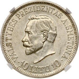 Lithuania 10 Litu 1938 Smetona NGC MS 61