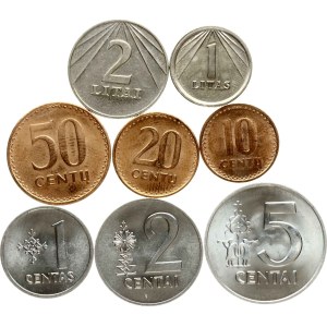Lithuania 1 Centas - 5 Litai 1991 SET Lot of 9 Coins