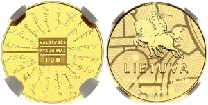 Lithuania 50 Euro 2018 Independence 100 Years NGC PF 69 ULTRA CAMEO