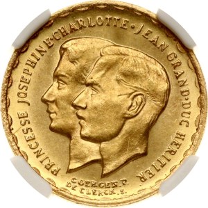 Luxembourg 20 Francs 1953 Marriage NGC MS 66
