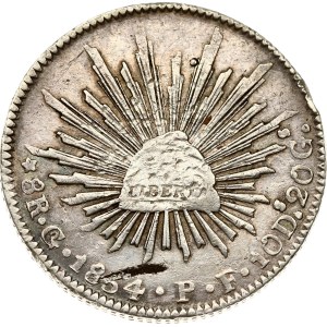 Mexico 8 Reales 1854 Go PF