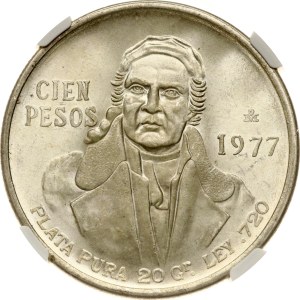 Mexico 100 Pesos 1977 Mo NGC MS 65