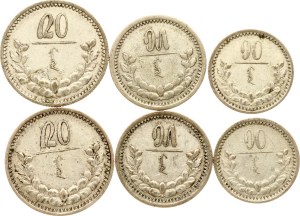 Mongolia 10 - 20 Mongo 15 (1925) Lot of 6 coins