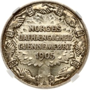 Norway 2 Kroner 1906 Independence NGC MS 63