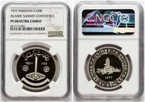 Pakistan 100 Rupees 1977 Islamic Summit Conference NGC PF 68 ULTRA CAMEO