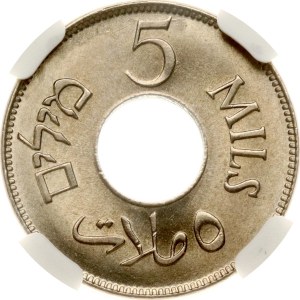 Palestine 5 Mils 1927 NGC MS 67
