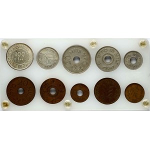 Palestine 1-100 Mils 1927-1944 Set Lot of 10 Coins