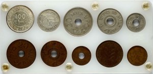 Palestine 1-100 Mils 1927-1944 Set Lot of 10 Coins