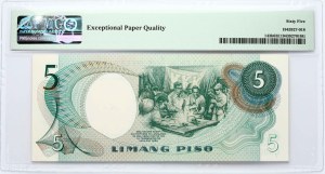 Philippines 5 Piso 1949 (ND 1969) PMG 65 Gem UNC EPQ