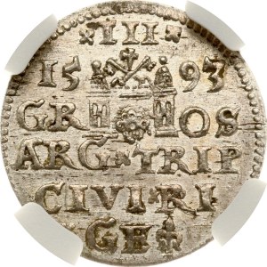 Poland Trojak 1593 Riga NGC UNC DETAILS
