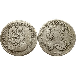 Poland Szostak 1683 & Brandenburg-Prussia 6 Groschen 1684 Lot of 2 coins