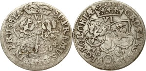 Poland Szostak 1683 & Brandenburg-Prussia 6 Groschen 1684 Lot of 2 coins