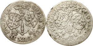 Poland Szostak 1684 & Brandenburg-Prussia 6 Groschen 1683 Lot of 2 coins