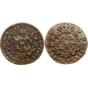 Poland Grosz 1767 G & 1768 G Lot of 2 coins