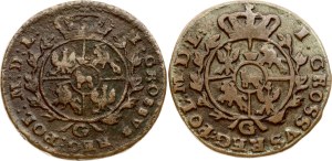 Poland Grosz 1767 G & 1768 G Lot of 2 coins