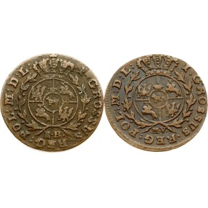 Poland Grosz 1790 EB & 1794 MV Lot of 2 coins