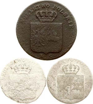 Poland 3 & 10 Groszy 1831 November Uprising Lot of 3 coins