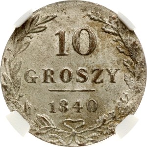Poland 10 Groszy 1840 MW NGC MS 63
